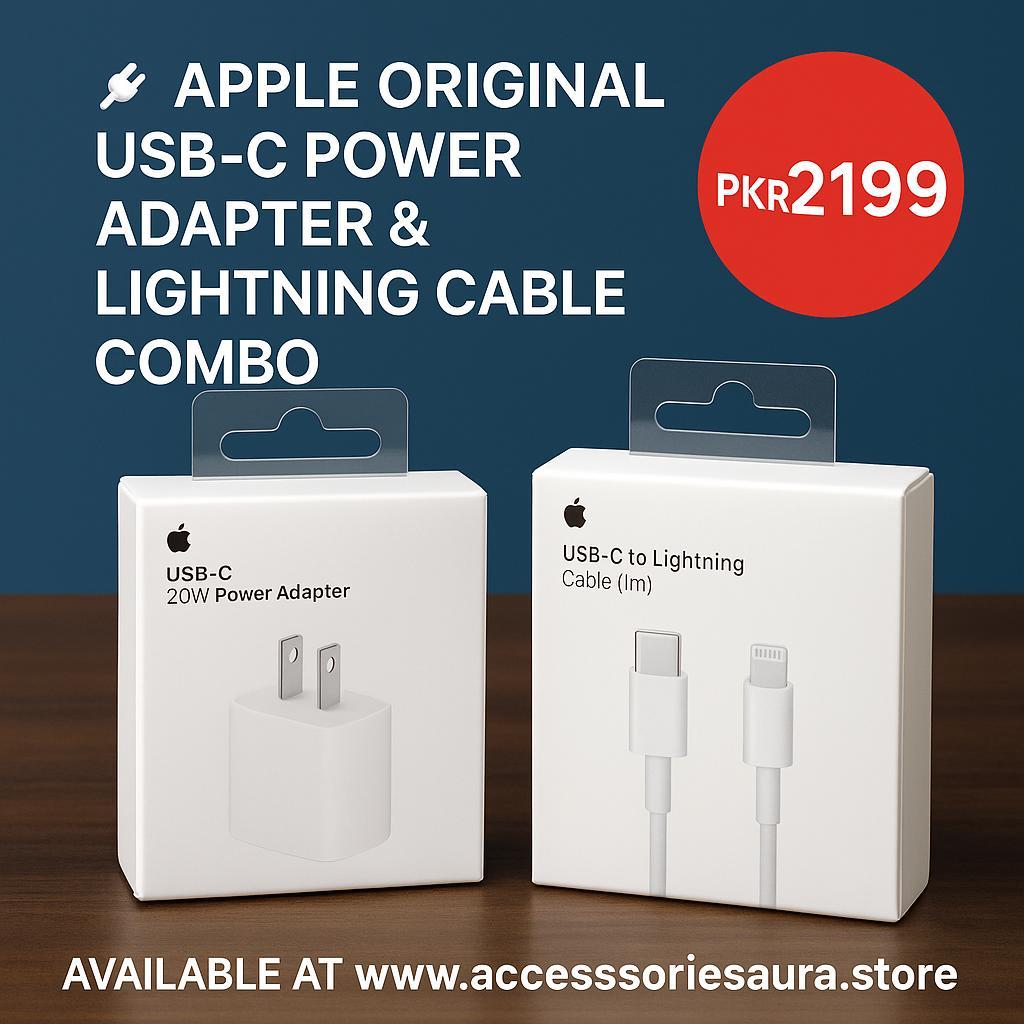 🔌 Apple Original USB-C Power Adapter &amp; Lightning Cable Combo